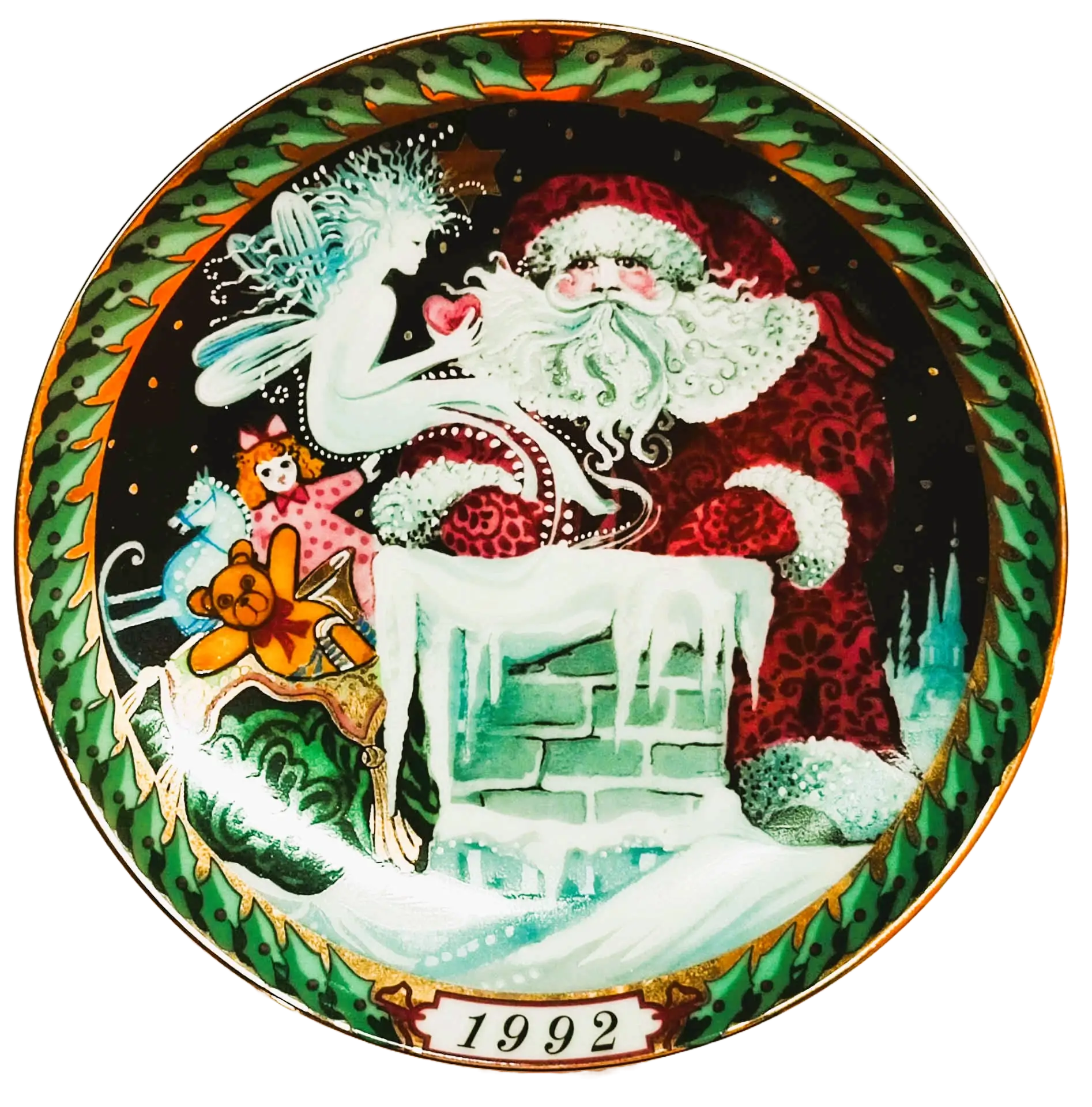 1992 Bing Grondahl - Santa Series - Babbo Natale - Santa on the Roof