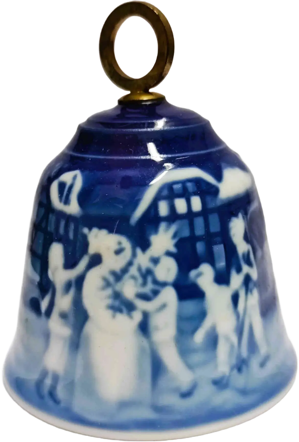 1987 Bing & Grøndahl Christmas Bell - Campanella di Natale - Snowman's Christmas Eve