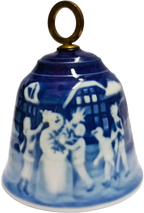 1987 Bing & Grøndahl Christmas Bell - Campanella di Natale - Snowman's Christmas Eve