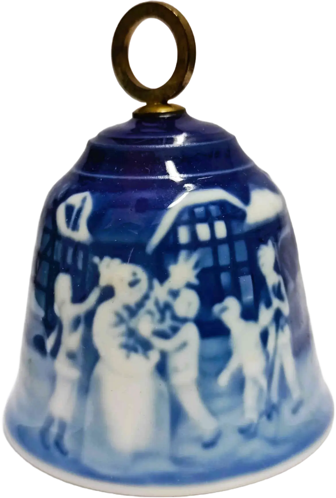 1987 Bing & Grøndahl Christmas Bell - Campanella di Natale - Snowman's Christmas Eve
