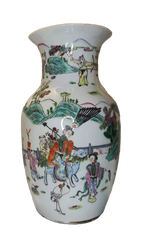 Vaso a pennello in porcellana cinese famille rose TONGZHI