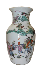 Vaso a pennello in porcellana cinese famille rose TONGZHI