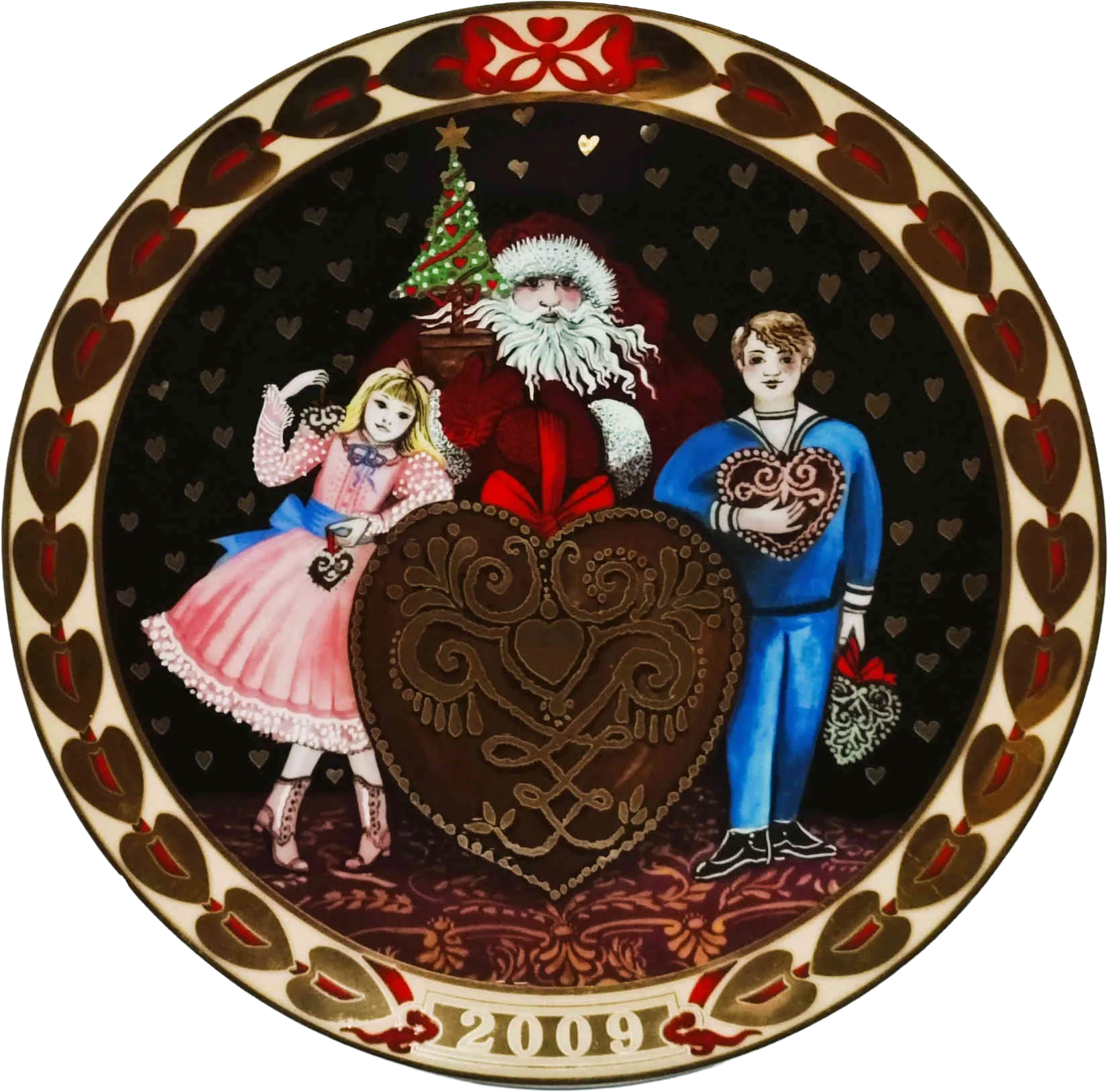 2009 Royal Copenhagen Cuori di Natale - Hearts of Christmas