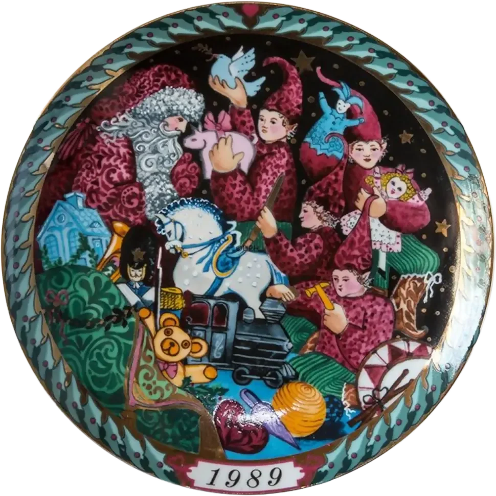 BG-SS-1989-piatto-santa-claus-babbo-natale-bing-grondahl-santas-workshop-front