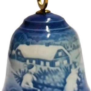 Campanella di Natale 1982 Bing & Grøndahl - L'Albero di Natale - Henry Thelander - Bianco; Blu; Oro