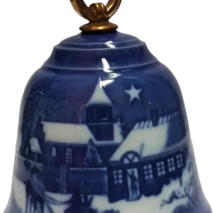 Campanella di Natale 1992 Bing & Grøndahl - Il Natale del Pastore - Jørgen Nielsen - Bianco; Blu; Oro