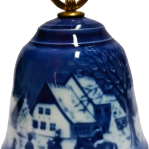 Campanella di Natale 1994 Bing & Grøndahl - Una Giornata al Parco dei Cervi - Jørgen Nielsen - Bianco; Blu; Oro