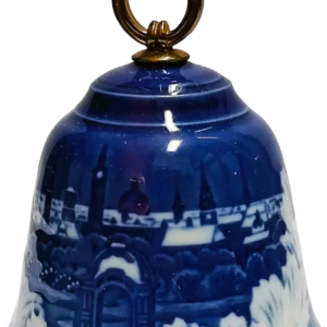 Campanella di Natale 1995 Bing & Grøndahl - Le Torri di Copenhagen - Jørgen Nielsen - Bianco; Blu; Oro