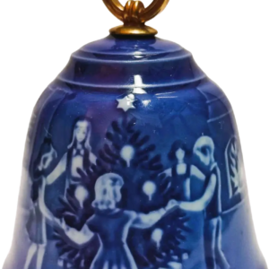 Campanella di Natale 1999 Bing & Grøndahl - Ballando la Vigilia di Natale - Jørgen Nielsen - Bianco; Blu; Oro
