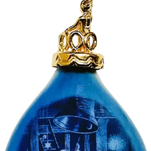 Goccia di Natale 2000 Bing & Grøndahl - Natale al Campanile - Jørgen Nielsen - Bianco; Blu; Oro