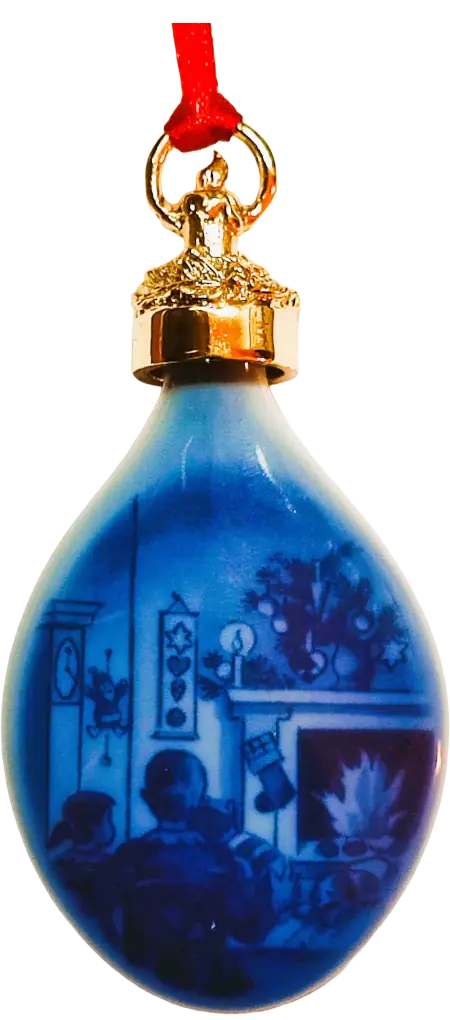 Goccia di Natale 2015 Royal Copenhagen - Giorni di Natale - Sven Vestergaard - Bianco; Blu; Oro