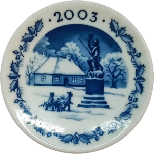 Placchetta di Natale 2003 Royal Copenhagen - 8 cm - Il Fante - Sven Vestergaard - Blu; Bianco