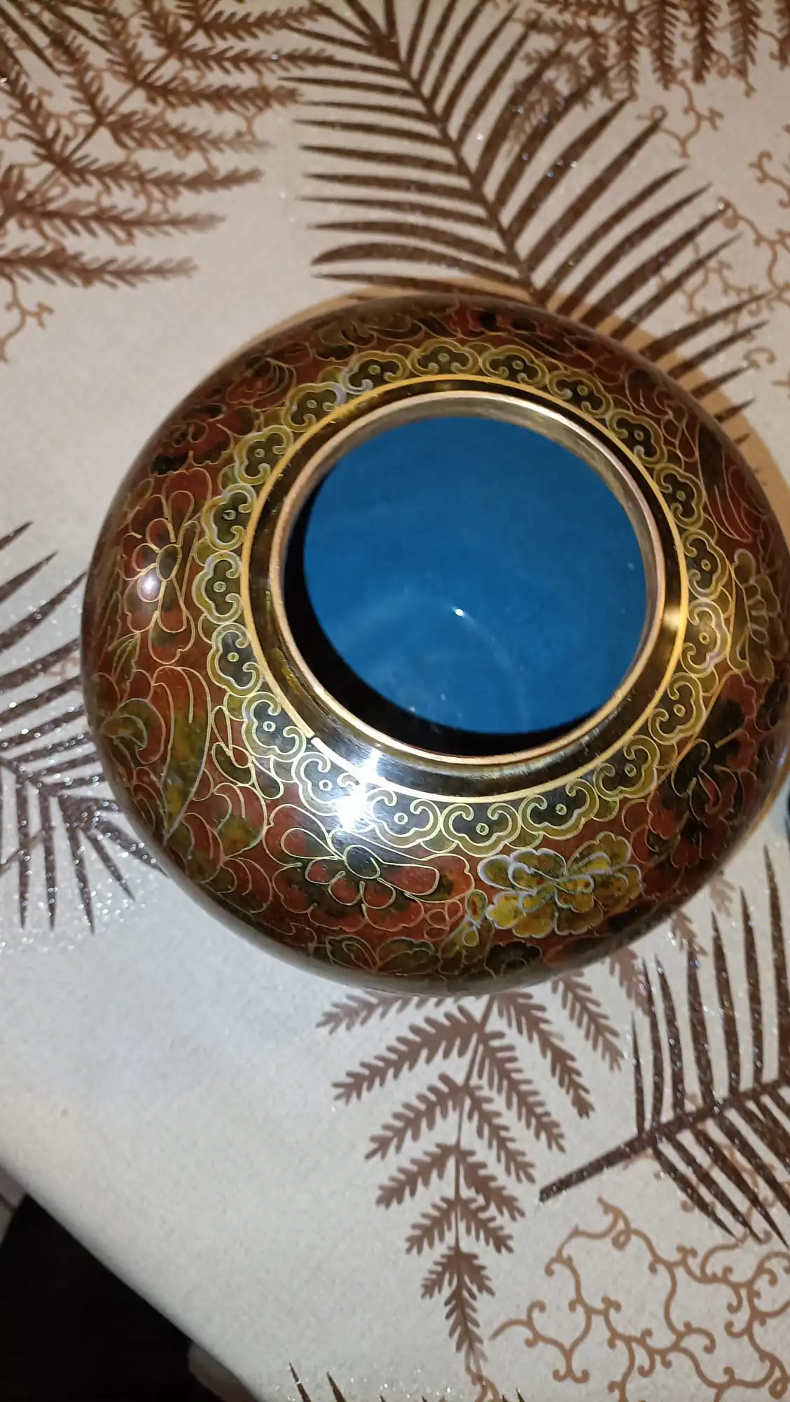 Vaso • Fiori • Millefiori - In Smalto Marrone • Cloisonne • Ginger Jar (Coppia) - immagine 8